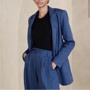 Blue linen blazer